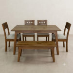 Comedor Pino Radiata: Mesa Vintage 150x90 cm. + 4 Sillas Turquia 3c + Banca Vintage 120x38 cm. - Image 2