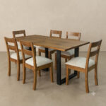 Comedor Pino Radiata con Metal: Mesa Sayri 160x86 cm. + 6 Sillas Paola - Image 2