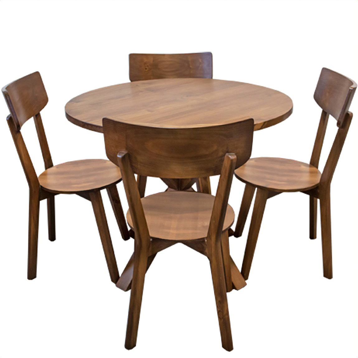 COMP-009 Comedor Pino Radiata: Mesa Jas 110 diam.+ 4 Sillas Vintage - Image 1