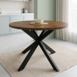Mesa Comedor Pino Radiata con Metal Jas Diámetro 110 cm. - Image 2